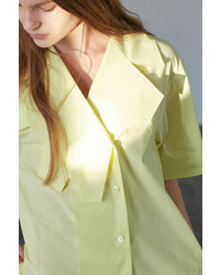 Irregular Collar Shirt Dress Yellow