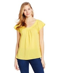 Yellow Short Sleeve Blouse