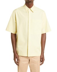 Jil Sander Short Sleeve Button Up Shirt In Lime At Nordstrom