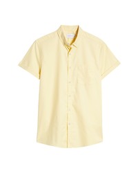Topman Solid Stretch Short Sleeve Shirt