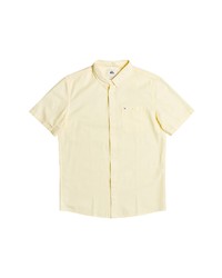 Quiksilver Winfall Regular Fit Solid Short Sleeve Shirt In Pale Banana At Nordstrom
