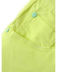 Choies Yellow Burrs Zipper Shorts