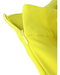 Choies Yellow Zipper Side High Waist Shorts With Bow Front