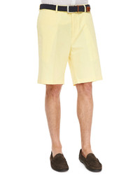 Peter Millar Daylight Flat Front Shorts Yellow