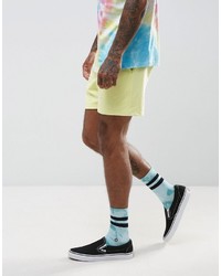 Asos Festival Jersey Shorts In Yellow