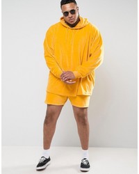 Asos Plus Shorts In Yellow Velour