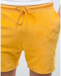 Asos Shorts In Yellow Velour
