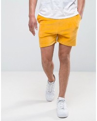 Asos Shorts In Yellow Velour