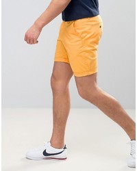 Asos Slim Chino Shorts In Bright Yellow