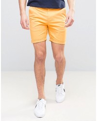 Asos Slim Chino Shorts In Bright Yellow
