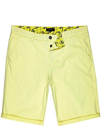 River Island Yellow Lemon Chino Shorts