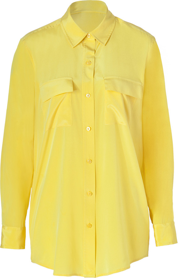 DKNY Citrus Roll Sleeve Silk Blouse, $325 | STYLEBOP.com | Lookastic