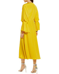 Roksanda Ophelia Silk Satin Dress Bright Yellow