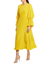 Roksanda Ophelia Silk Satin Dress Bright Yellow