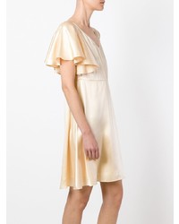 Saint Laurent Shoulder Slit Flared Dress