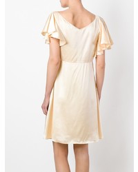Saint Laurent Shoulder Slit Flared Dress