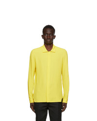 Yellow Silk Long Sleeve Shirt