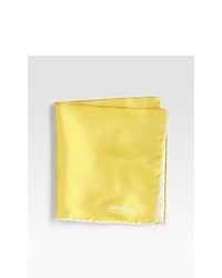 Salvatore Ferragamo Silk Twill Pocket Square Yellow