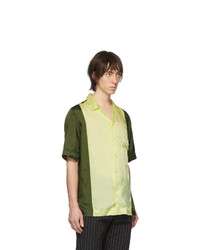 Dries Van Noten Green And Yellow Carltone Colorblocked Shirt