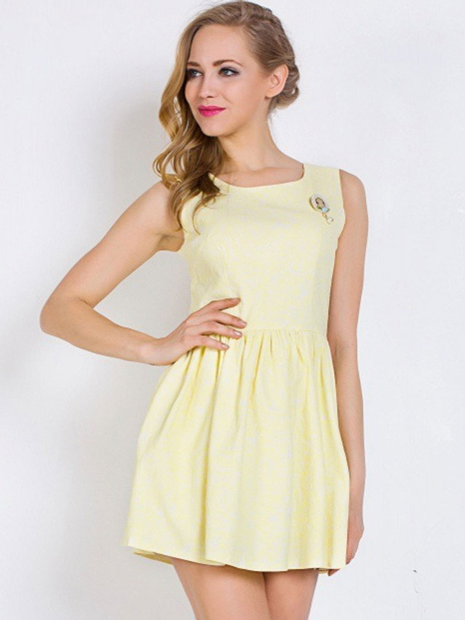 light yellow skater dress