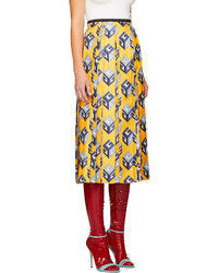 Gucci Yellow Gg Wallpaper Skirt