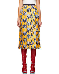 Gucci Yellow Gg Wallpaper Skirt