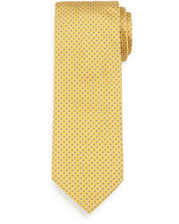 Brioni Micro Square Neat Silk Tie Yellow