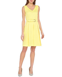 Tahari Arthur S Levine Belted Fit And Flare Dress