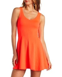 Charlotte Russe Textured Neon Cut Out Skater Dress