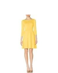 The Limited Ponte Skater Dress Yellow Xs