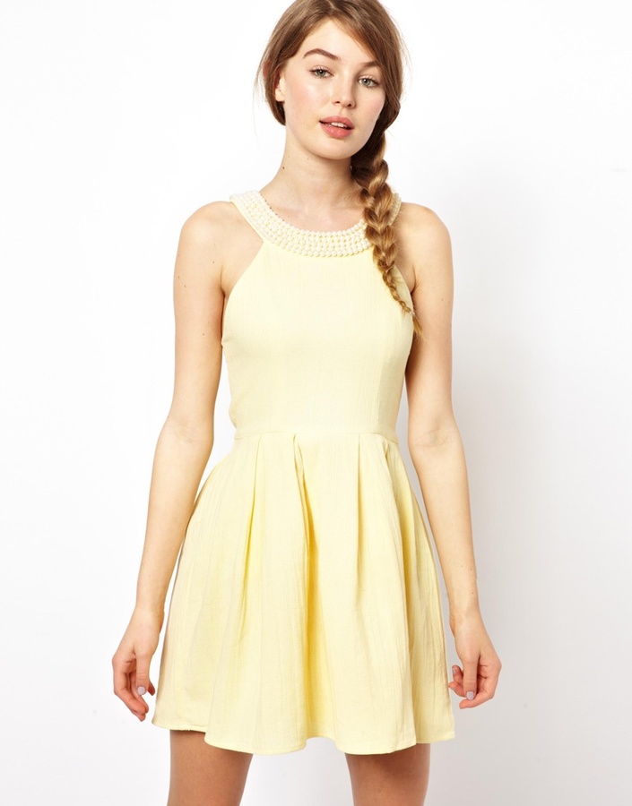 lemon skater dress