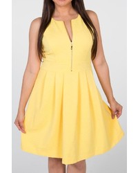 Jessica Simpson Yellow Zipper Dress