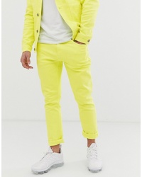 Pull&Bear Co Ord Slim Fit Jeans In Neon