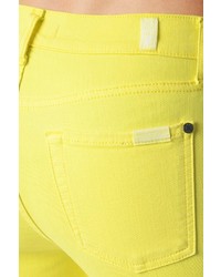 7 For All Mankind Slim Illusion Ankle Skinny In Blazing Yellow