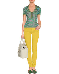 Mother The Looker Yellow Denim Skinny Jeans
