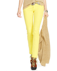 Polo Ralph Lauren Tompkins Cropped Skinny Jeans Yellow Wash