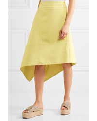 Marni Asymmetric Paneled Twill Skirt Yellow