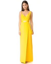 Yellow Slit Evening Dress