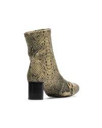 Isabel Marant Black And Beige Datsy 50 Snakeskin Embossed Leather Boots