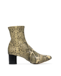 Isabel Marant Black And Beige Datsy 50 Snakeskin Embossed Leather Boots