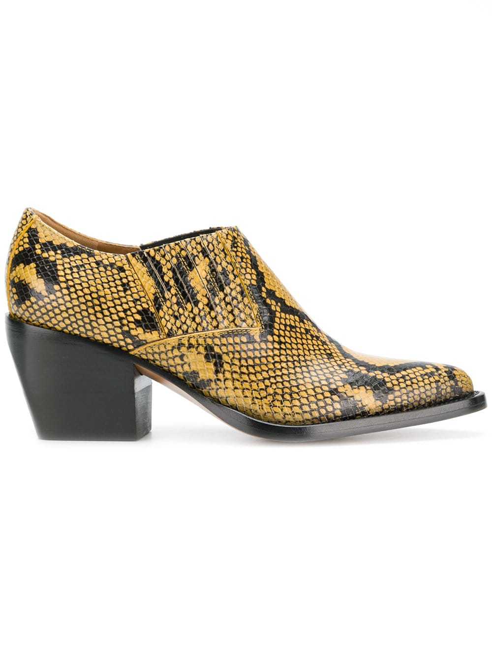 chloe snake print boots