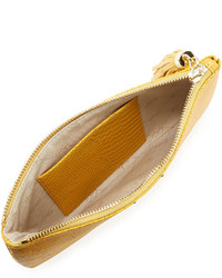 GiGi New York All In One Snake Embossed Clutch Bag Yellow