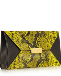 Stella McCartney Beckett Faux Python And Faux Leather Clutch