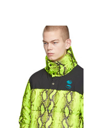 Off-White Yellow And Black Down Snake Puffer Jacket