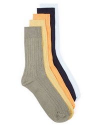 Topman 5 Pack Ribbed Socks
