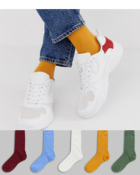 ASOS DESIGN Ankle Socks In Retro Colours 5 Pack
