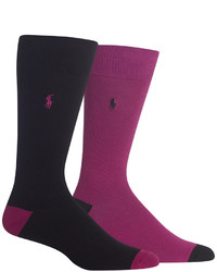 Polo Ralph Lauren Contrast Heel Toe Crew Socks 2 Pack A Macys