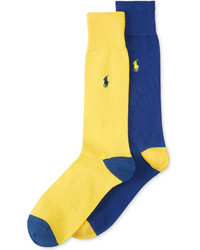 Polo Ralph Lauren Contrast Heel Toe Crew Socks 2 Pack A Macys