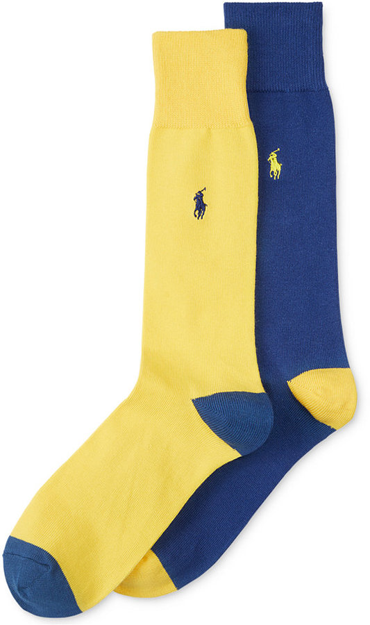Polo Ralph Lauren Contrast Heel Toe Crew Socks 2 Pack A Macys, $16 | Macy's  | Lookastic