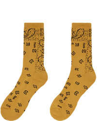 Rhude Yellow Bandana Socks